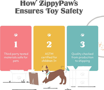Zippypaws Skinny Peltz - No Stuffing Dog Toy Pack to Keep Them Busy, for Medium and Large Dogs, Squeaky Pet Toys, Unstuffed Chew Toys, Soft Plush Variety Pack, Fox, Raccoon, and Squirrel - 18"7