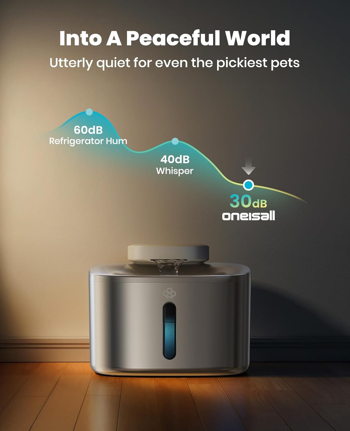 oneisall-wireless-cat-water-fountain-3-5l-118oz-battery-operated-pet-drinking-fountain-stainless-steel-running-water-dispenser-fountains-for-cats-cordless-rechargeable-with-motion-sensorhale-3-5l