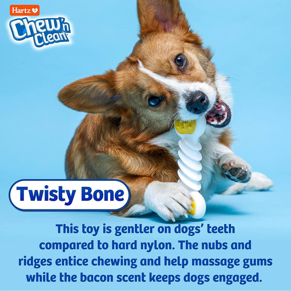 Hartz Chew ‘N Clean Twisty Bone Dog Chew Toy, Bacon Scented for Moderate Chewers, Extra Small5