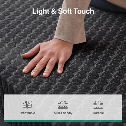 12 Inch King Size Gel Memory Foam Mattress for Ergonomic Comfort | 12 Inch King Mattress for Responsive Support, with Green Tea-Infused Foam, Breathable Side Panel, Mattresses in a Box7