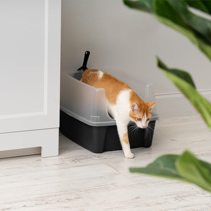 IRIS USA Large High Sided Cat Litter Box, Scatter Shield | High Kickers, Kick-Proof Sides, Extra Deep Pan, Raised Edge Protection, Keeps Floor Clean, Easy Daily Scoop5