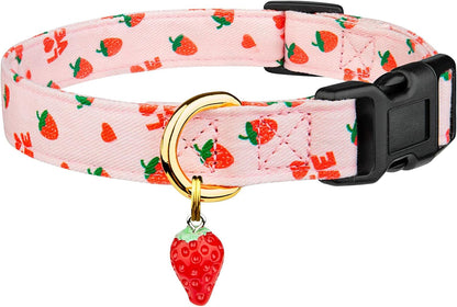 Cotton Dog Collar White and Pink Love Heart with Pendant Cute Dog Collar S | Handmade Distinctive Patterns Skin-Friendly and Breathable Girl Boy Dogs Collars25