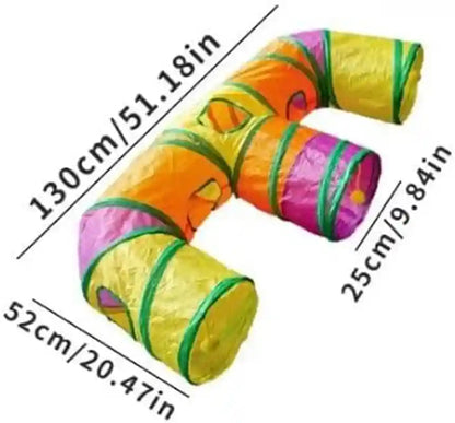E-3-Way Cat Tunnels for Indoor Cats | Cat Tunnels for Kittens | Tear-Resistant Pet Toy with Peekholes, 3 Play Ball for Cats, Kittens, Rabbit2