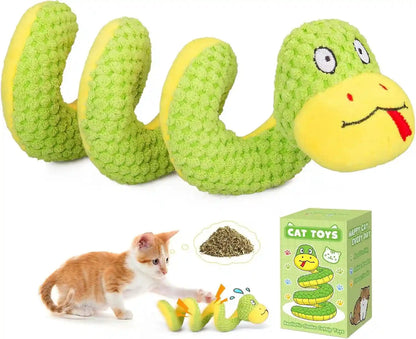 Retro Shaw 11" Realistic Snake Cat Toy – Interactive Kicker Toy for Indoor Cats with Silvervine & Catnip, Crinkle Sound, Spring-Loaded Design, Bite-Resistant Plush for Kitten Teething & Boredom Relief8