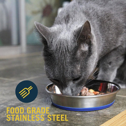 Our Pets Durapet Stainless Steel Non-Slip (Cat Food Bowl or Water Bowl) (Holds up to 1 Cup of Wet or Dry Food) Easy to Clean | Holds Wet or Dry Meals, Easy to Rinse Clean, Grippy Base Keeps It in Place during Mealtime, Durable Everyday Feeding Dish4