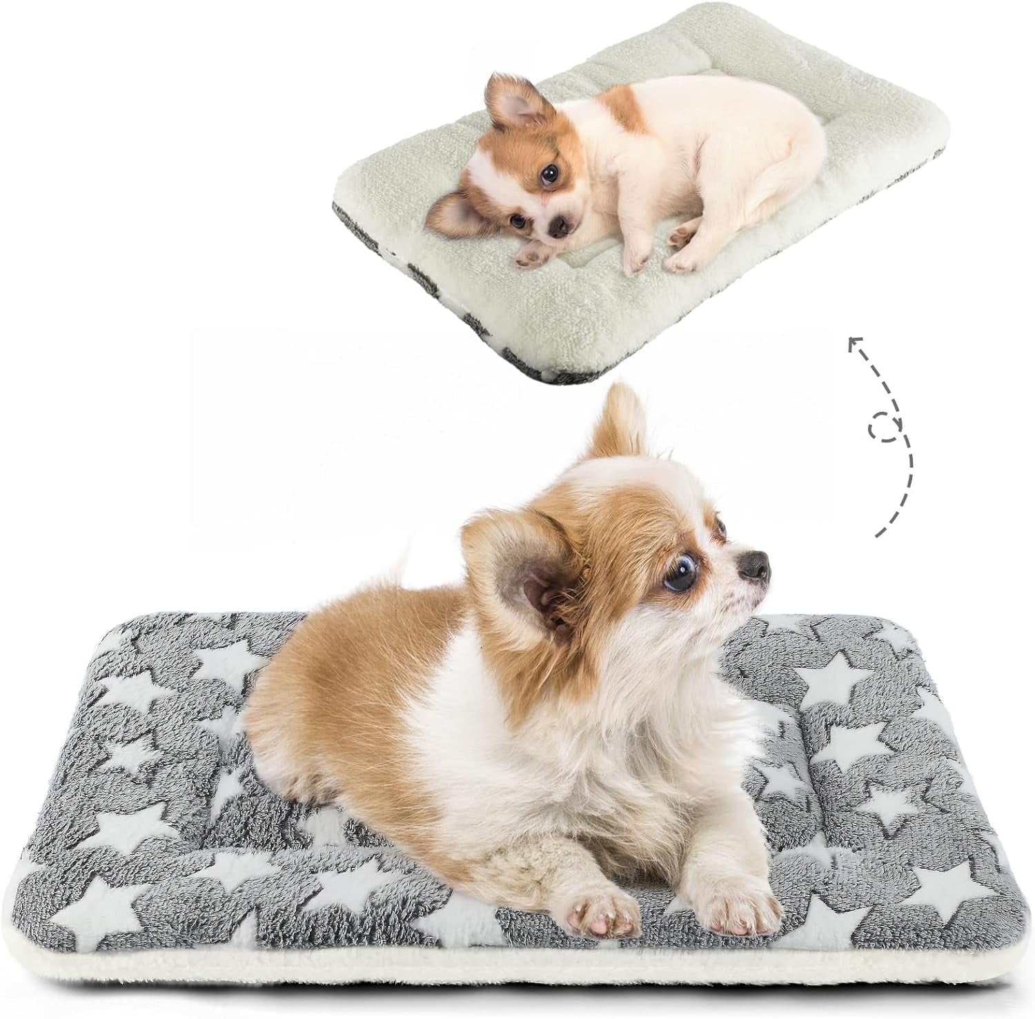 mora-pets-cat-bed-dog-crate-pad-ultra-soft-pet-bed-with-cute-star-print-washable-crate-mat-for-small-dogs-and-indoor-cats-reversible-fleece-dog-kennel-pad-cat-carrier-mat-14-x-17-5-inch-grey