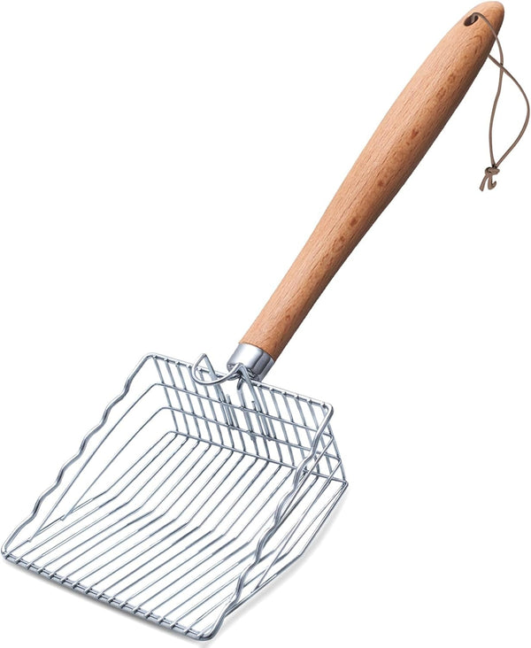 Cat Litter Scoop, Kitty Metal Scooper with Hook and Hole, Non Stick | Stainless Steel Kitten Poop Lifter, Durable & Heavy Duty Sifter, Easy to Clean, Saves Time, for Litter Box1