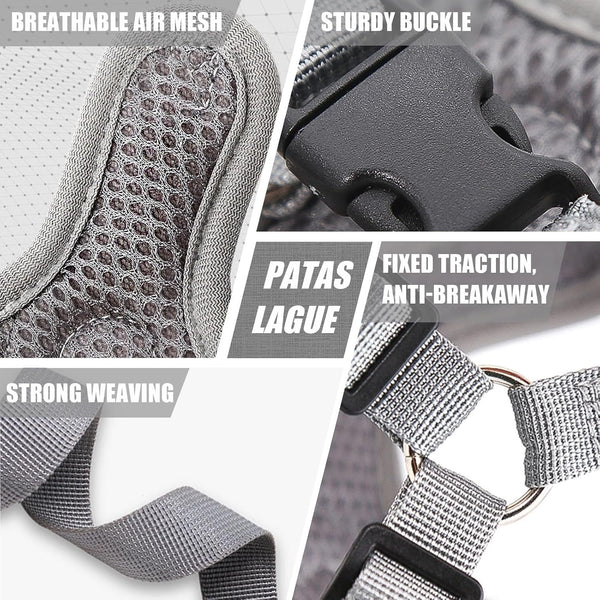 Patas Lague Dog Harness with Leash Set for Small Medium Dogs, No Pull No Choke Reflective Step in X Head Pet Harness Vest with Poop Bags and Dispenser, Adjustable and Padded, Grey Small6