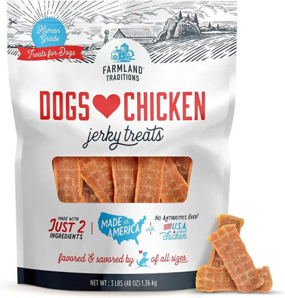 Farmland Traditions Filler Free Dogs Love Chicken Premium Jerky Treats for Dogs, 3 Lb. Bag13