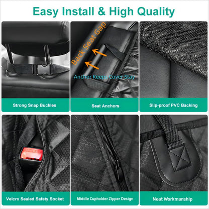 ANOSOSPECIAL Dog Car Seat Cover for Back Seat Cover,Non Stick Fur Rear Seat Protector for Pet,Nonslip Waterproof Durable Universal Fit Interior Backseat Covers for Auto Van SUV4