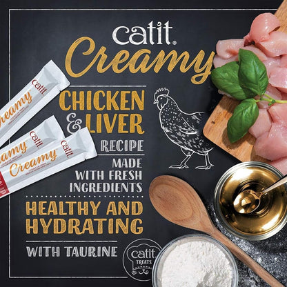 Catit Creamy Lickable Cat Treat – Healthy Variety of Flavors, 72 Pack, Hand-Feed or Serve, Nutrient-Rich Squeeze Tube, 0.5 Oz Each6