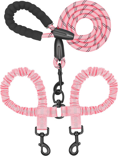 Iyoshop Dual Dog Leash - 360° Swivel, No Tangle Walking Leash with Shock Absorbing Bungee for Two Dogs (Large, 25-150 Lbs, Black)17