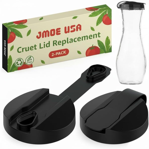 Replacement Lids for Good Seasons Salad Dressing Cruet Glasses | Food-Grade Plastic | Tight Fit & Closeable Cap | 2-Pack1