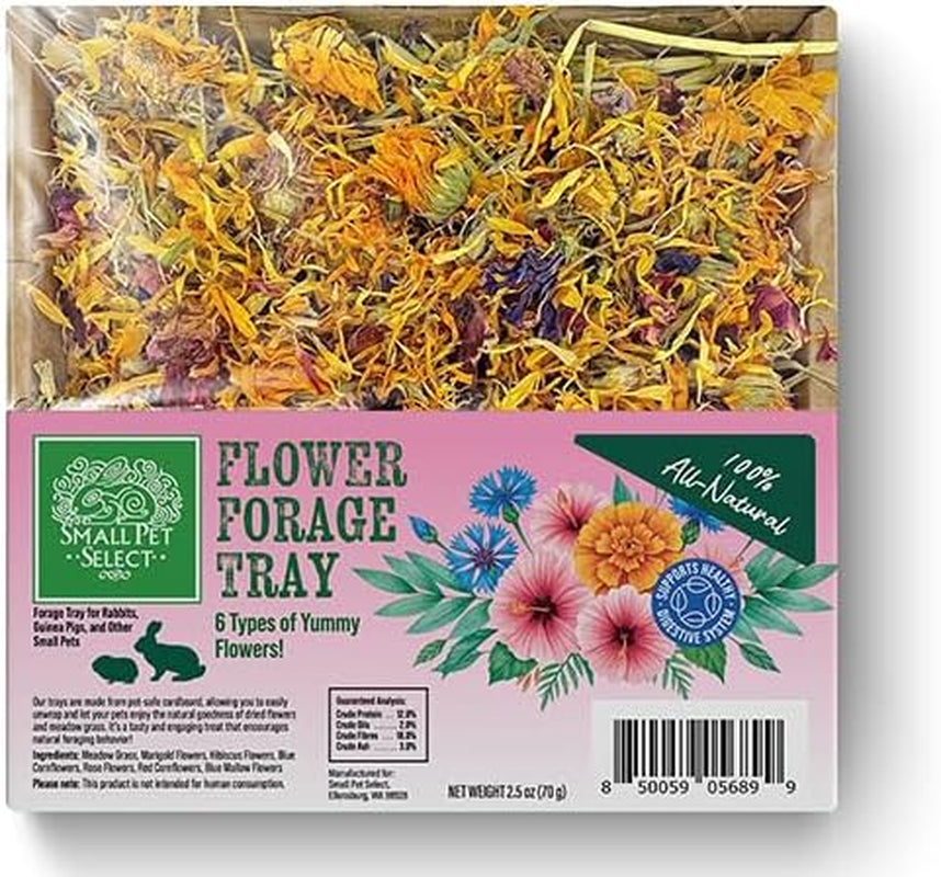 small-pet-select-forage-tray-bundle-rabbits-guinea-pigs-3-pack-dandelion-flower-herb-mix-2-5-oz-each-natural-foraging-enrichment-for-rabbits-guinea-pigs-small-pets