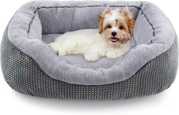 INVENHO Medium Dog Beds for Medium Dogs Washable, Rectangle Dog Bed Medium Size Dog, Orthopedic Dog Bed, Warming Soft Calming Sleeping Puppy Bed Durable Pet Bed with Anti-Slip Bottom M(30"X24"X9")12