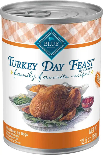 Blue Buffalo Family Favorite Recipes Sunday Chicken Dinner in Gravy Natural Wet Dog Food for Adult Dogs, Grain-Free Recipe with Natural Ingredients, Vitamins & Minerals, 12.5-Oz. Can (12 Count)14