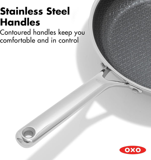 OXO Hybrid 12” Nonstick Wok with Glass Lid, Pfas-Free Ceramic Stir-Fry Pan, Induction & All Cooktop Compatible, Dishwasher Safe, Fusion Boost Tech for Powerful Searing, Mirror Polished Tri-Ply9