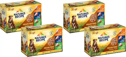 Nature’S Recipe Grain Free Chicken Recipe, Chicken & Venison Recipe and Chicken & Duck Recipe in Savory Broth Variety Pack Wet Dog Food, 12-2.75 Oz. Cups, 2 Count12