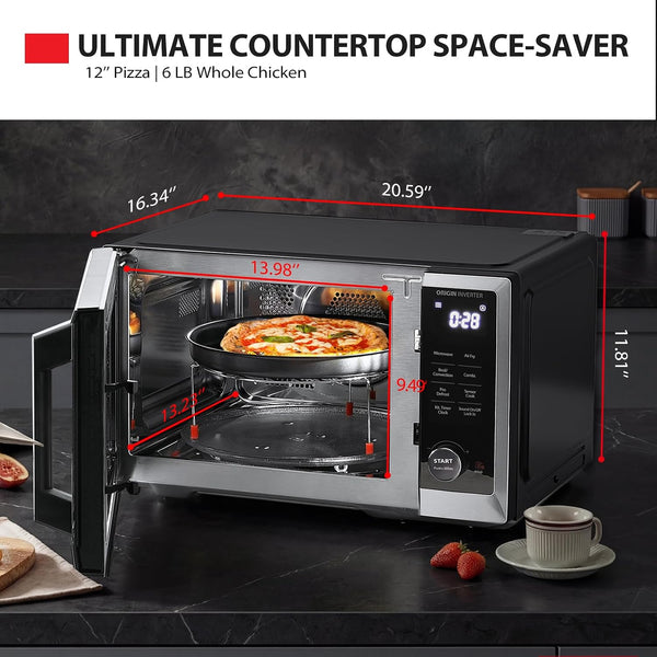 Optichef Series Countertop Microwave Oven with Air Fryer, Inverter, Convection, Broil, Smart Sensor, 1.0 Cu.Ft, 1000W, Stainless Steel8