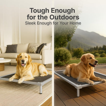 Elevated Dog Bed Medium Size Dog, Chew Proof Aluminum Alloy Heavy Duty Dog Supplies Cooling Raised Pet Cot Indestructible with Anti-Rust Washable Assembly for Crate Outdoor-40.6"X 28.7" X 7"6