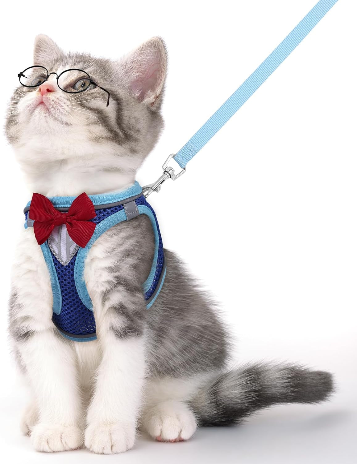 cat-vest-harness-and-leash-set-escape-proof-kitten-harness-pink-xs-safe-reflective-strips-adjustable-easy-wear-kitty-harness-sturdy-clip-buckle-breathable-mesh-for-kitty-puppy-bunny-walks