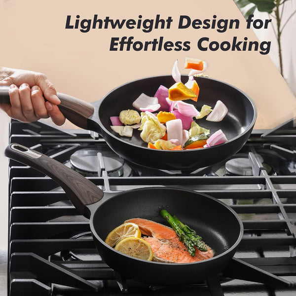 8Inch Nonstick Frying Pan Skillet, PFOA/PFOS Free, Black | Non Stick Egg Pan Omelette Pans, Healthy Kitchen Cooking Chef'S Pan, Induction Compatible, Stay-Cool Handle6