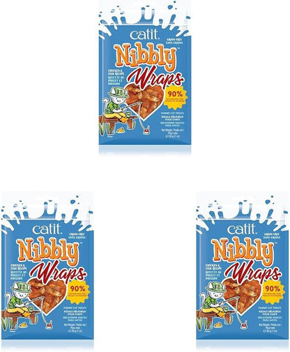 Catit Nibbly Jerky Cat Treats, Chicken & Fish Recipe - Grain-Free Cat Treat White, 1 Ounce (Pack of 2)17