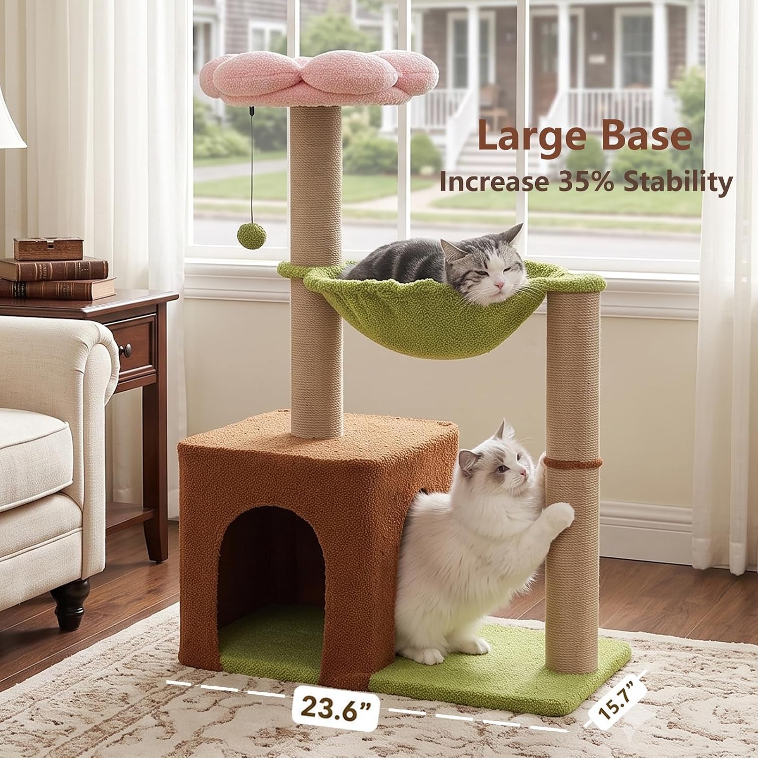 flower-cat-tree-34-cat-tower-with-scratching-post-big-hammock-forest-cat-tower-with-16-hammock-spacious-cat-house-34-scratching-post-removable-flower-bed-small-cat-tree-for-large-cats