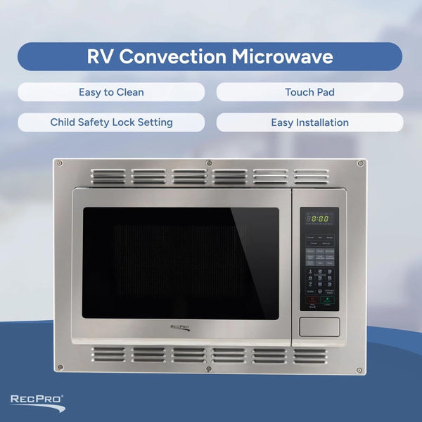 1.1 Cu. Ft. RV Convection Microwave Stainless Steel | 120V, 900W, Touchpad Controls, LED Digital Display, Child Safety Lock, Weight and Time Defrost4