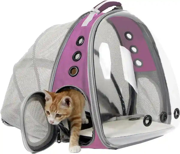 Expandable Pink Cat Backpack Carrier, Fit up to 12 Lbs, Space Capsule Clear Bubble Window Pet Carrier Backpack for Kitten Bunny Rabbit and Small Puppy5