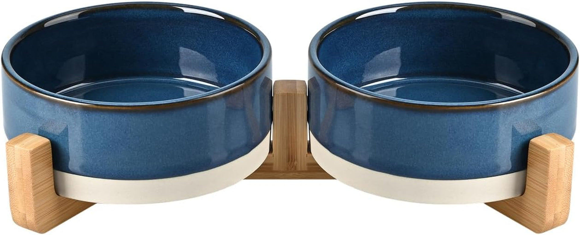 spunkyjunky-ceramic-dog-and-cat-bowl-with-wood-stand-non-slip-matte-glaze-weighted-food-water-set-for-cats-small-dogs-13-5oz