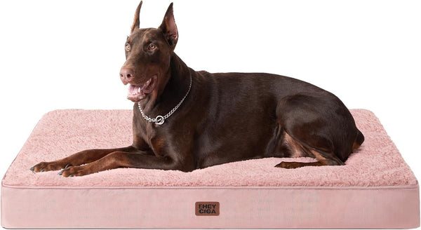 EHEYCIGA Orthopedic Dog Bed Large with Removable Washable Cover,Grey,41X27 | Egg Crate Foam Support,Durable Oxford Fabric,Non-Slip Bottom,Machine Washable,Soft Waterproof Plush Pet Bed Mat for Crate68