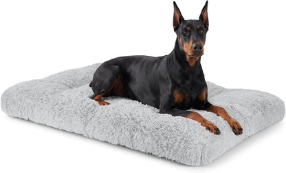 JOEJOY Large Dog Bed Crate Pad, Deluxe Plush Washable Dog Beds Fulffy Soft Kennel Pad Anti-Slip Pet Sleeping Mat for Extra Large Medium Small Dogs, 40" X 27", Beige33