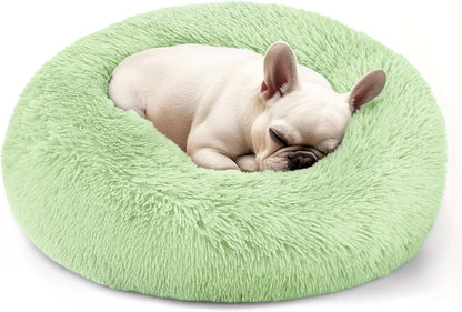 Hoewina Dog & Cat Bed for Indoor Cats, 20In Calming Donut Bed for Puppy and Kitten, Washable round Fluffy Pet Bed for Small Medium Dogs and Cats (Light Grey)28