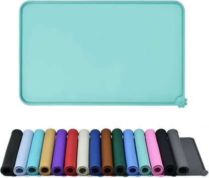 Reopet Silicone Pet Feeding Mat - Waterproof & Non-Slip Dog Cat Placemat | High Raised Edges Prevent Food & Water Spills to Protect Floors, Easy to Clean, Fit for Dog Cat Bowls10