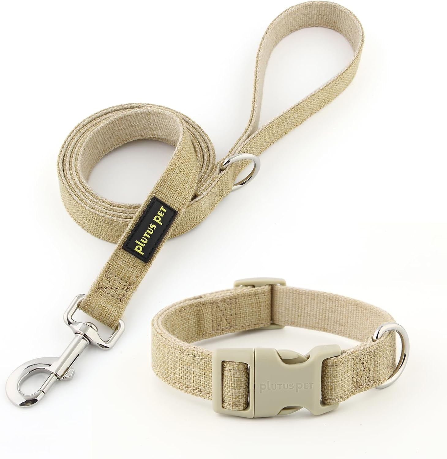 plutus-pet-cotton-hemp-dog-collar-and-leash-set-adjustable-collar-for-small-medium-and-large-dogs-heavy-duty-and-soft-on-skin-lavender-s