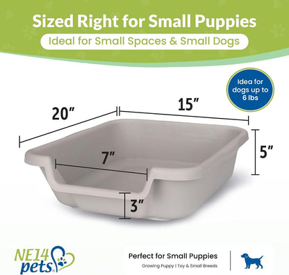 Small Gray Litter Box, Durable & Pet Safe, Open Top Entry, Comfortable for Dogs up to 6 Lbs5