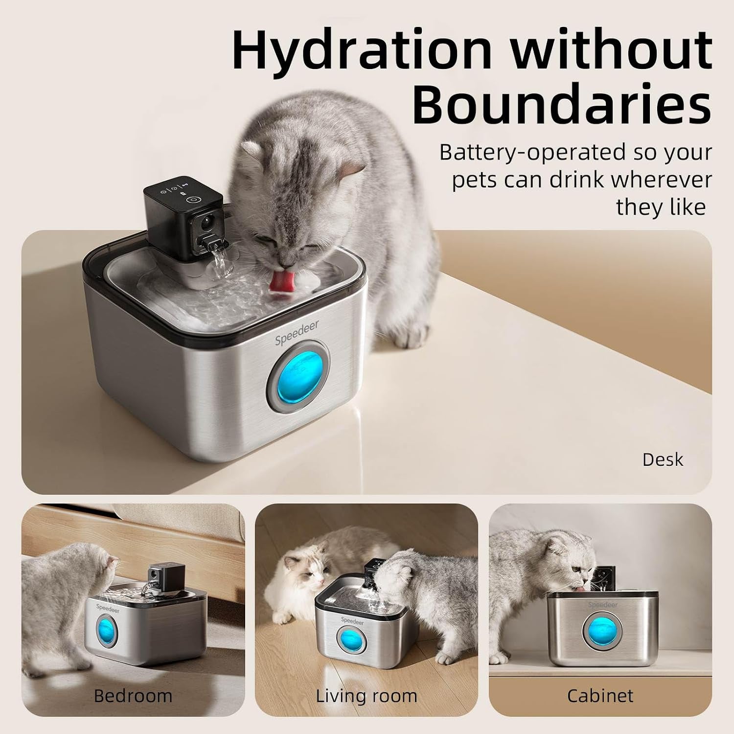 wireless-cat-water-fountain-stainless-steel-135oz-4l-cordless-design-motion-sensor-4000mah-battery-operated-pet-fountain-3-water-modes-20db-quiet-pump-multi-filtration
