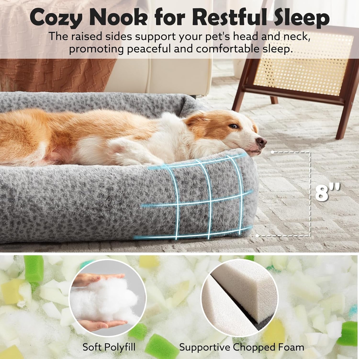 joejoy-dog-bed-medium-size-dog-removable-washable-cover-orthopedic-soft-pet-bed-anti-slip-fluffy-plush-faux-rabbit-fur-puppy-bed-30x24x8-leopard-print-grey