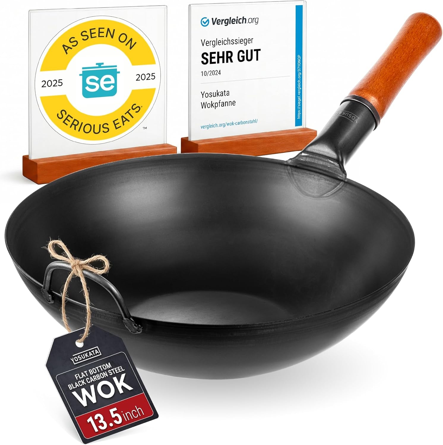 13-5-pre-seasoned-flat-bottom-black-carbon-steel-wok-for-stir-fry-pow-wok-for-stir-fry-bbq-grill-camping-traditional-chinese-cookware-for-induction-electric-gas-open-fire
