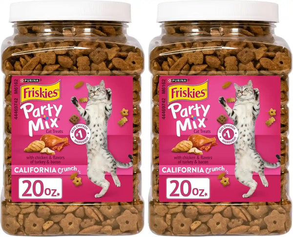 Purina Friskies Party Mix California Crunch with Chicken and Flavors of Turkey and Bacon Cat Treats - 20 Oz Canister13