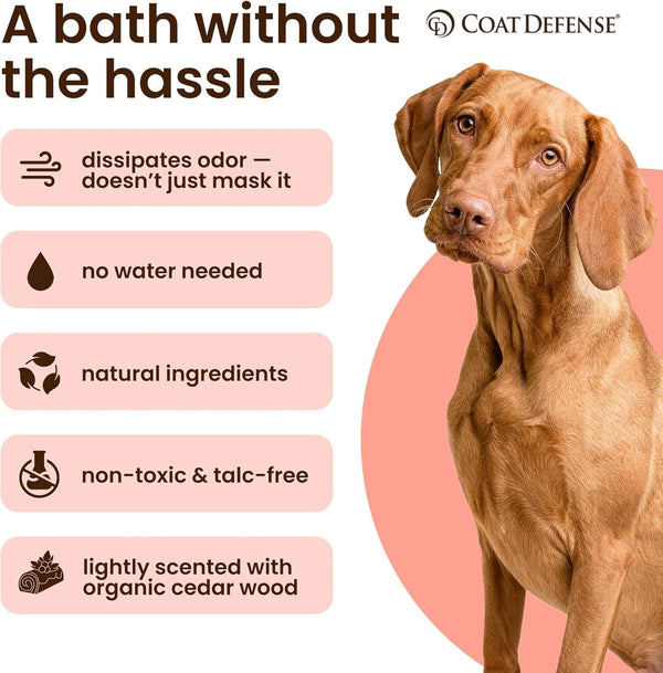 COAT DEFENSE Daily Preventative Powder | Made in USA | 3.5Oz Waterless Dog Shampoo & Pet Deodorizer for Smelly Dogs | Provides anti Itch Relief | Dog Dry Shampoo for Dry Itchy Skin8