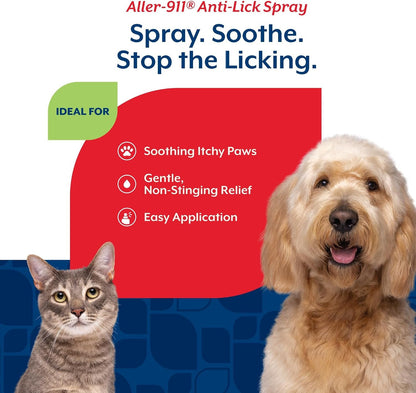 Naturvet Aller-911 Anti-Lick Paw Spray for Dogs & Cats – Includes Aloe Vera – Helps Sooth Itchy Paws, Offers Dog & Cat Allergy Support – Helps Discourage Pet Licking – 8 Oz. Spray | Includes Aloe Vera, Sooth Itchy Paws, Offers Dog & Cat Allergy Support, Discourage Pet Licking3