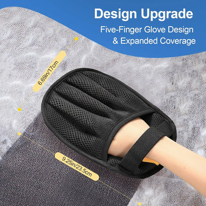 Pet Hair Removal Glove Cat & Dog, Electrostatic Reusable Hair Remover Tool | Upgraded Washable 5-Finger Pet Hair Remover Works for Laundry, Couch, Carpet & Car Seat, Removes Dog and Cat Fur Easily2