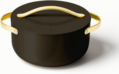 Caraway Non-Stick Ceramic Dutch Oven Pot with Lid (6.5 Qt, 10.5") | Non-Toxic, PTFE and PFOA Free, Safe and Compatible with All Stovetops (Gas, Electric and Induction), Black1