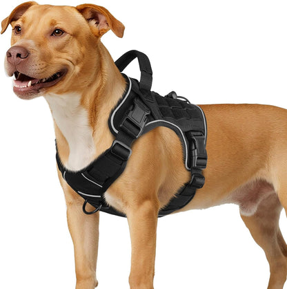 WINGOIN Tactical Dog Harness for Large Dogs, Heavy Duty No Pull Dog Harness with Handle, Adjustable Reflective Military K9 German Shepherd Big Size Dog Vest for Walking, Training, Hunting, Green (L) | with Handle,Adjustable Reflective,Green Military K9 Style,Big Size Dog Vest,For German Shepherd,For Walking Training Hunting43