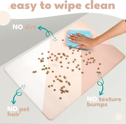 Large Dog Mat for Food and Water, Cat Feeding Mat | Large Waterproof Dog Bowl Mat | Non-Slip Pet Food Mat for Floors | Pet Mats for Food and Water | Easy to Clean4