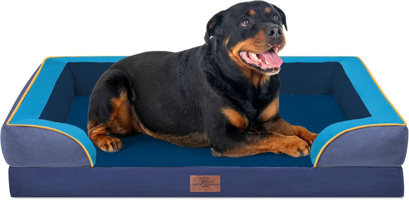 comfort-expression-orthopedic-dog-bed-for-extra-large-dogs-with-bolster-waterproof-dog-couch-bed-with-washable-cover-non-slip-bottom-supportive-egg-crate-foam-xl-pet-bed-42x30-inch