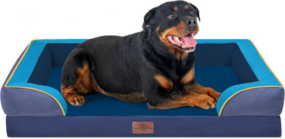 Comfort Expression Orthopedic Dog Bed for Extra Large Dogs with Bolster | Waterproof Dog Couch Bed with Washable Cover & Non-Slip Bottom, Supportive Egg Crate Foam XL Pet Bed, 42X30 Inch96