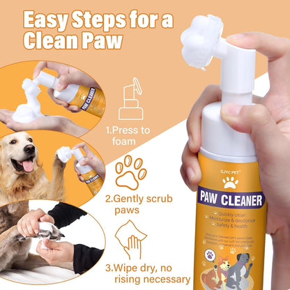 Paw Cleaner for Dogs and Cats,Magic Foam - Clean Paws No-Rinse Foaming Cleanser-Dry Shampoo, Foot Cleaner Brush - with Rose Extract, Odor Control Wash - Good for Puppy3